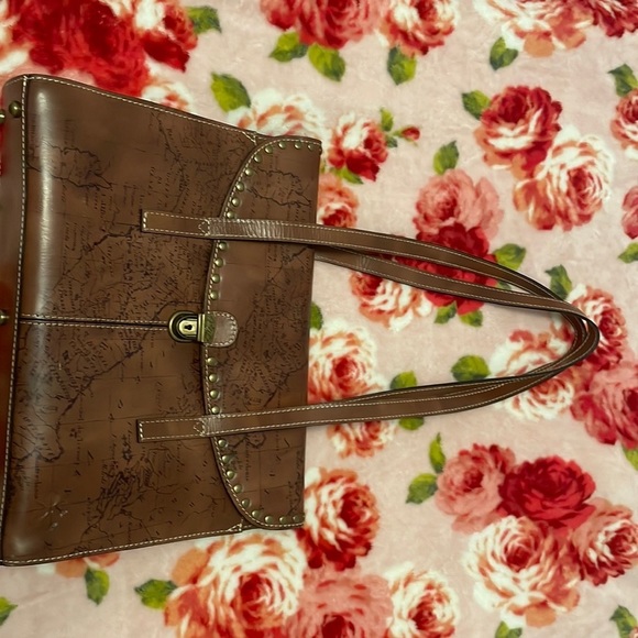 Patricia Nash | Bags | Patricia Nash Signature Map Riot Rust Flap ...